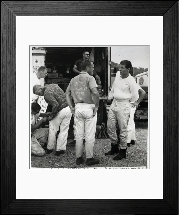 Framed Print : A.J. Foyt Talking While in Water Suit Framed Print : A.J. Foyt Talking While in Water Suit