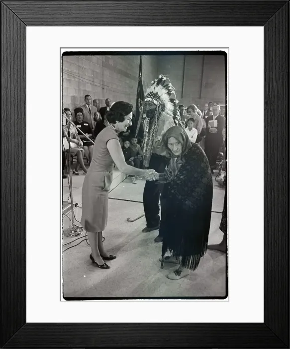 Framed Print : Lady Bird Johnson Greeting Crow Elders Framed Print : Lady Bird Johnson Greeting Crow Elders