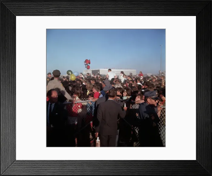 Framed Print : Beatles Fan Await Arrival at Airport Framed Print : Beatles Fan Await Arrival at Airport
