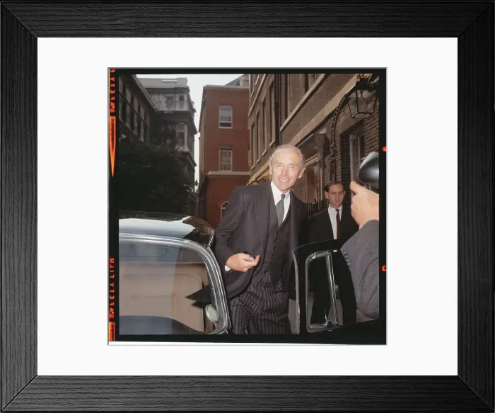 Framed Print : Sir Alec Home Stepping into a Car Framed Print : Sir Alec Home Stepping into a Car