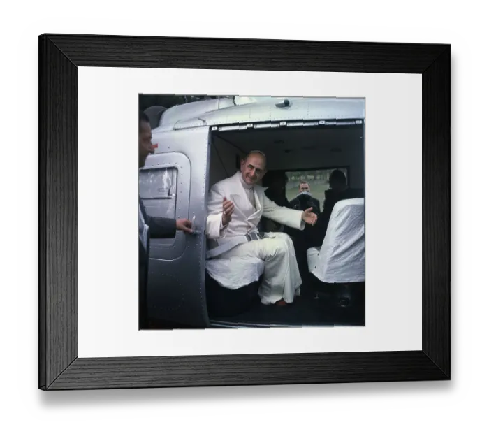 Framed Print : Pope Paul VI Riding in a Helicopter Framed Print : Pope Paul VI Riding in a Helicopter