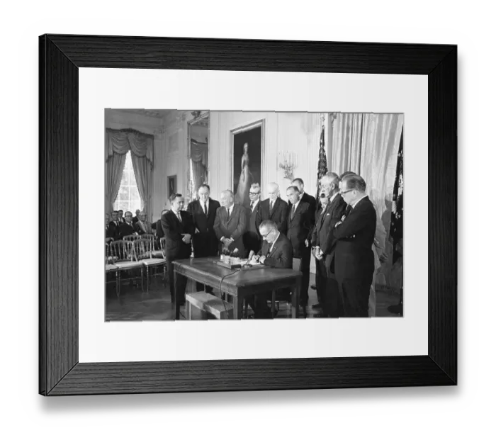 Framed Print : President Johnson Signing Law Framed Print : President Johnson Signing Law