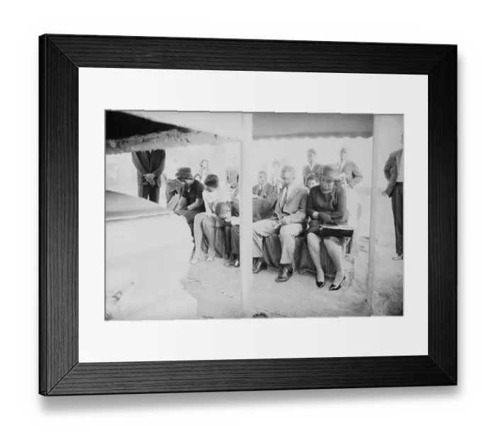 Framed Print : Family Attending Funeral Framed Print : Family Attending Funeral