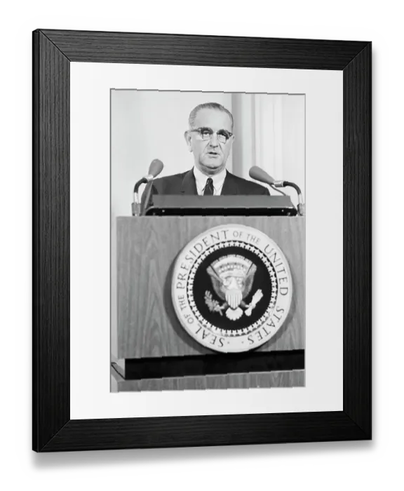 Framed Print : Johnson Announces New Air Action In Nam