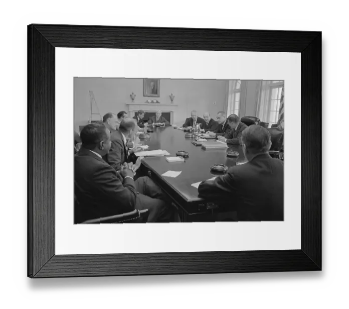 Framed Print : President Johnson Meeting with National Security Council Framed Print : President Johnson Meeting with National Security Council