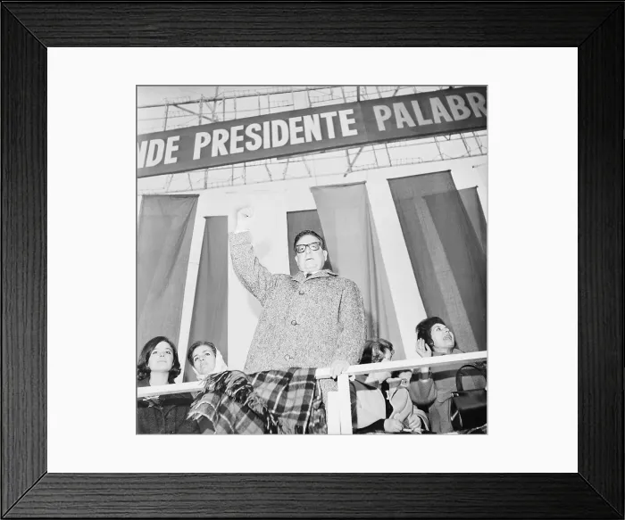 Framed Print : Salvadore Allende Waving Hand Framed Print : Salvadore Allende Waving Hand