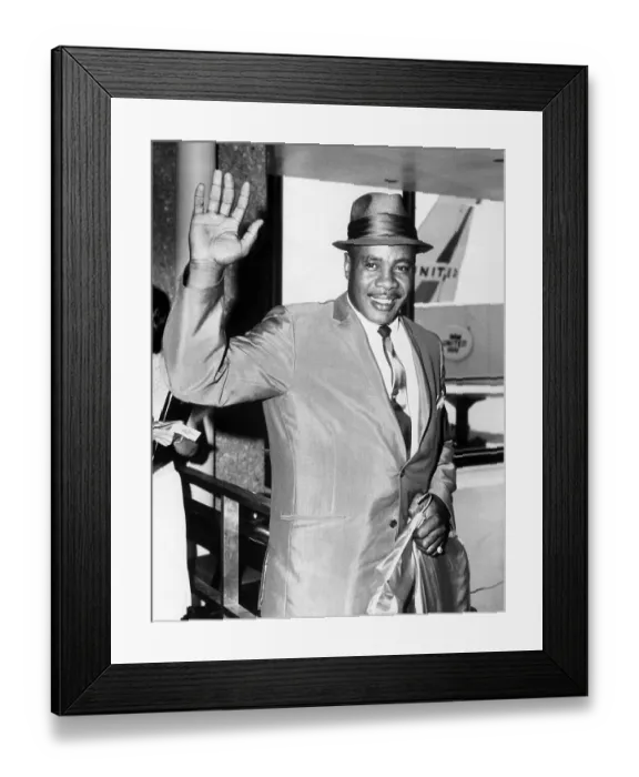 Framed Print : Sonny Liston Waving at Airport Framed Print : Sonny Liston Waving at Airport