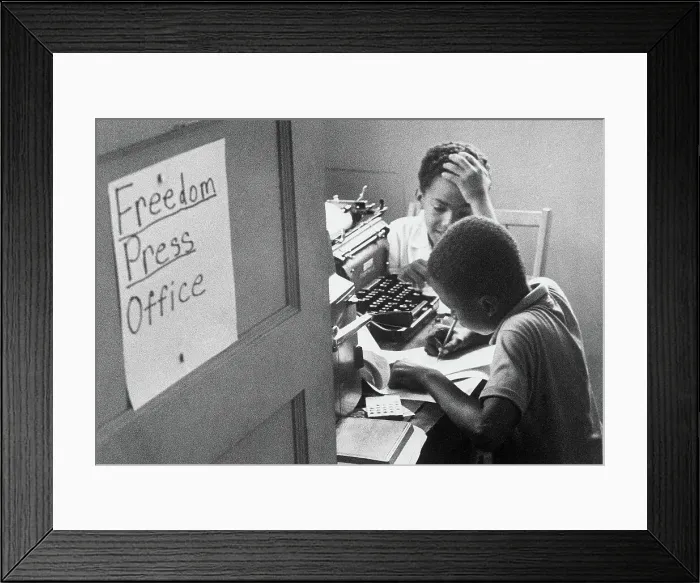 Framed Print : African-American Boys in Mississippi Press Office Framed Print : African-American Boys in Mississippi Press Office