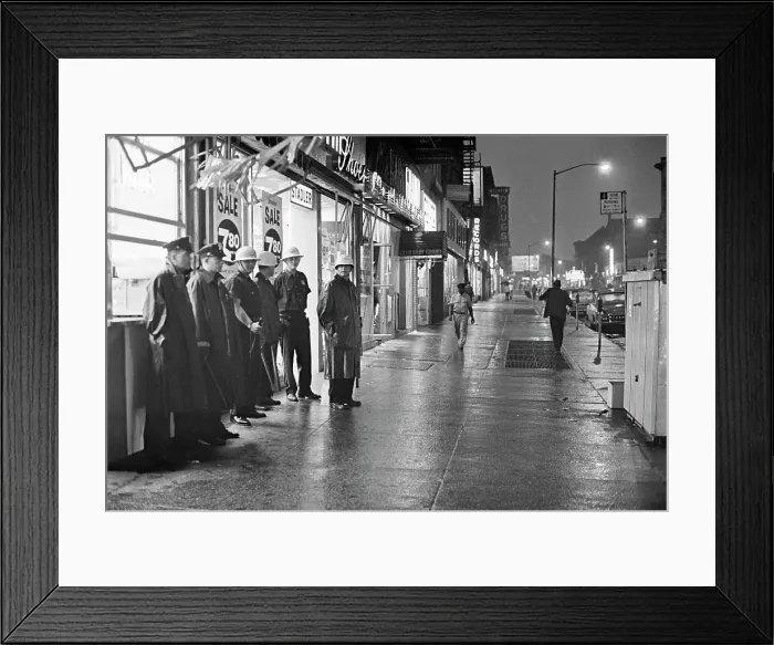 Framed Print : Policemen Stand on Corner in Brooklyn Framed Print : Policemen Stand on Corner in Brooklyn