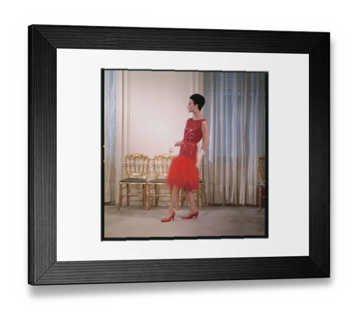 Framed Print : Model Wearing Evening Gown by Norman Norell Framed Print : Model Wearing Evening Gown by Norman Norell