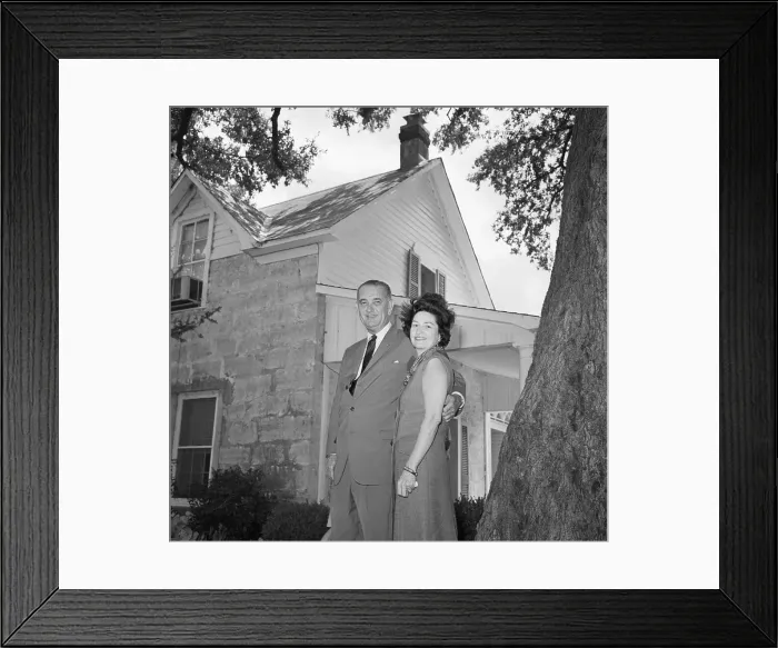 Framed Print : Mr And Mrs Lyndon B Johnson At Ranch