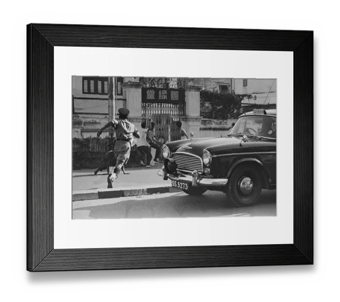 Framed Print : Police Trying to Control Street Riot