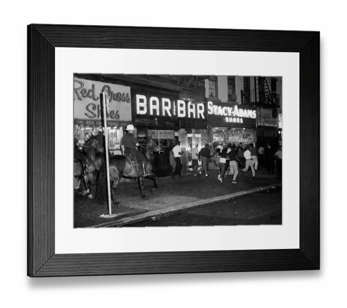 Framed Print : Mounted Police Chasing Rioters in Brooklyn Framed Print : Mounted Police Chasing Rioters in Brooklyn