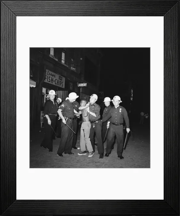 Framed Print : Police Subdue Injured Rioter in Harlem Framed Print : Police Subdue Injured Rioter in Harlem