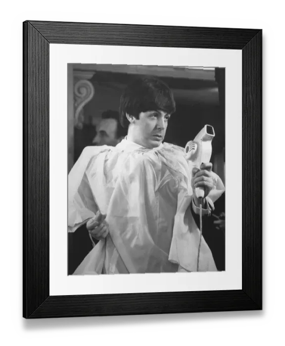 Framed Print : Paul McCartney Holding Hairdryer Framed Print : Paul McCartney Holding Hairdryer