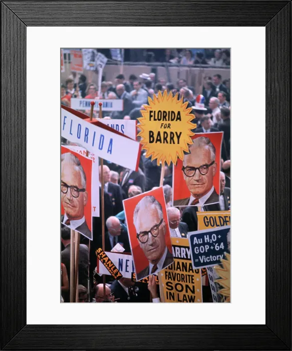 Framed Print : Barry Goldwater Supporters with Posters Framed Print : Barry Goldwater Supporters with Posters