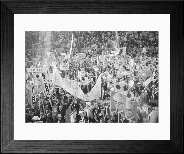 Framed Print : Convention Delegates Holding Signs Supporting Barry Goldwater Framed Print : Convention Delegates Holding Signs Supporting Barry Goldwater