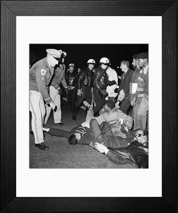 Framed Print : Police Arrest Civil Rights Protesters Framed Print : Police Arrest Civil Rights Protesters