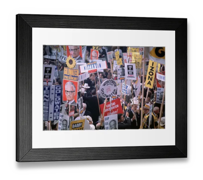 Framed Print : Barry Goldwater Supporters with Posters Framed Print : Barry Goldwater Supporters with Posters