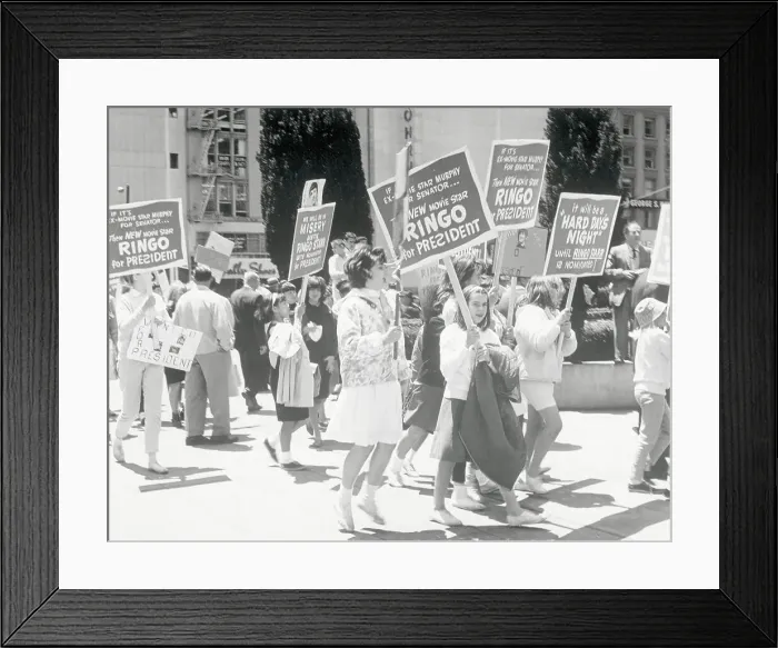 Framed Print : Large Young Crowd Carrying Signs Framed Print : Large Young Crowd Carrying Signs
