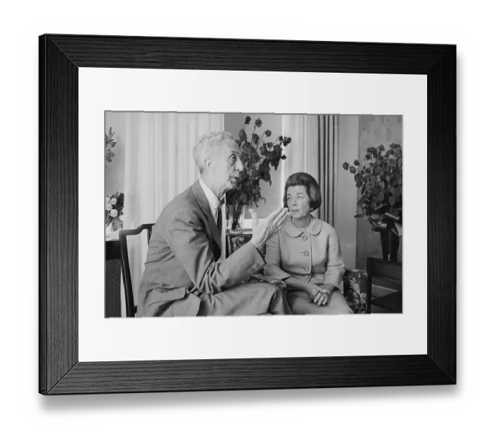 Framed Print : Norman Rockwell with Peggy Goldwater Framed Print : Norman Rockwell with Peggy Goldwater