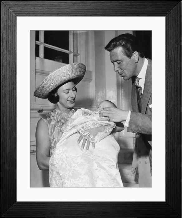 Framed Print : Lord Snowdon and Princess Margaret With Baby Daughter Framed Print : Lord Snowdon and Princess Margaret With Baby Daughter
