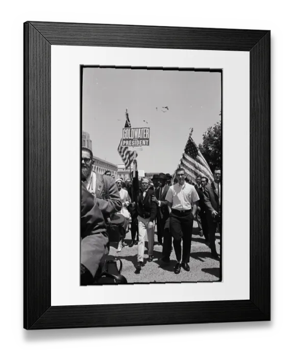 Framed Print : Goldwater Supporter W / Sign In March Framed Print : Goldwater Supporter W / Sign In March