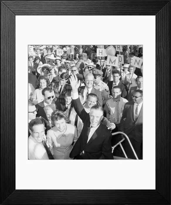 Framed Print : George Romney Waving at Head of Crowd Framed Print : George Romney Waving at Head of Crowd