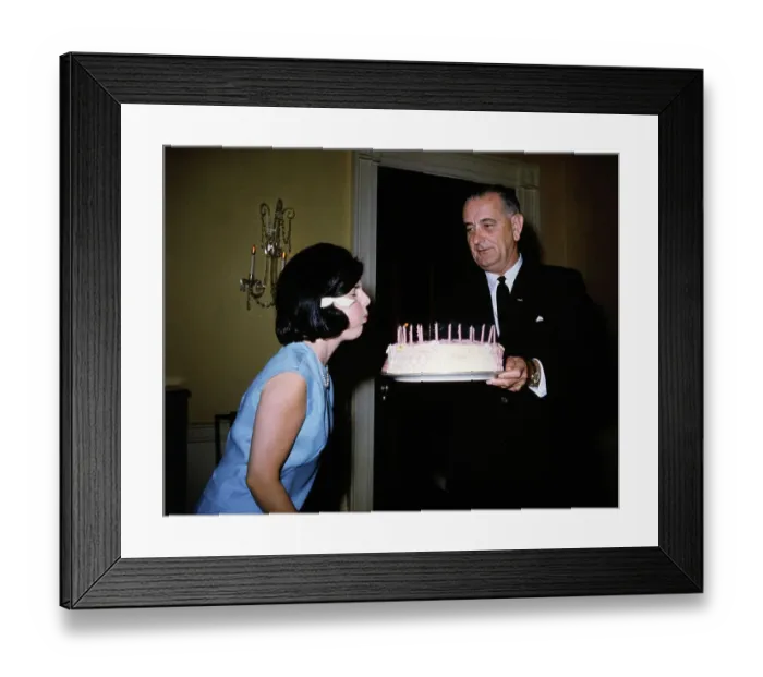 Framed Print : Luci Baines Johnson Blowing out Candles Framed Print : Luci Baines Johnson Blowing out Candles