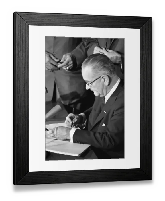 Framed Print : President Johnson Signing Civil Rights Act of 1964 Framed Print : President Johnson Signing Civil Rights Act of 1964