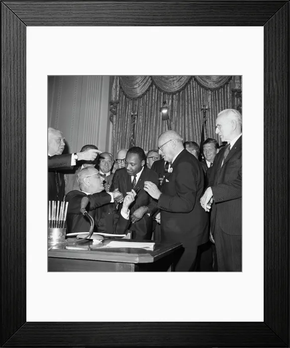 Framed Print : President Johnson and Martin Luther King, Jr Framed Print : President Johnson and Martin Luther King, Jr