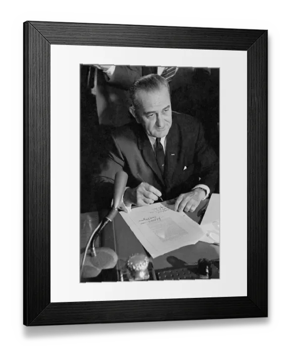 Framed Print : Lyndon B. Johnson Signing Bill Framed Print : Lyndon B. Johnson Signing Bill