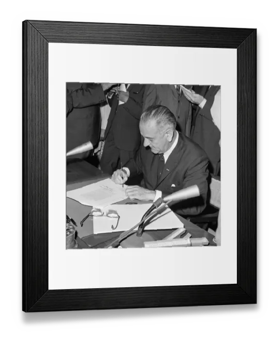 Framed Print : President Johnson Signing Civil Rights Act of 1964 Framed Print : President Johnson Signing Civil Rights Act of 1964