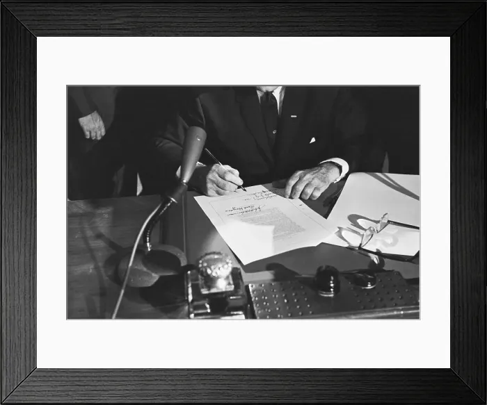 Framed Print : Civil Rights Bill After Signing Framed Print : Civil Rights Bill After Signing
