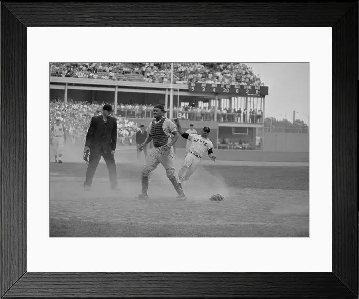 Framed Print : Baseball Action at Shea Stadium