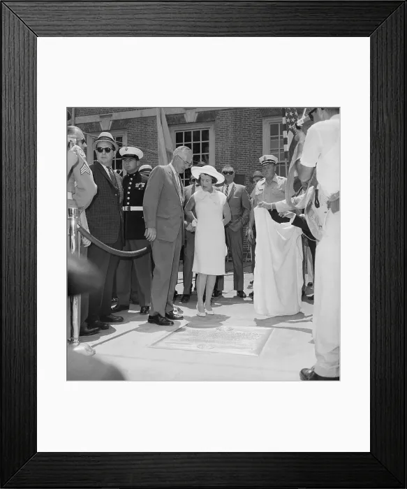 Framed Print : Mrs. Rose Kennedy Watching the Unveiling of a Memorial Plaque