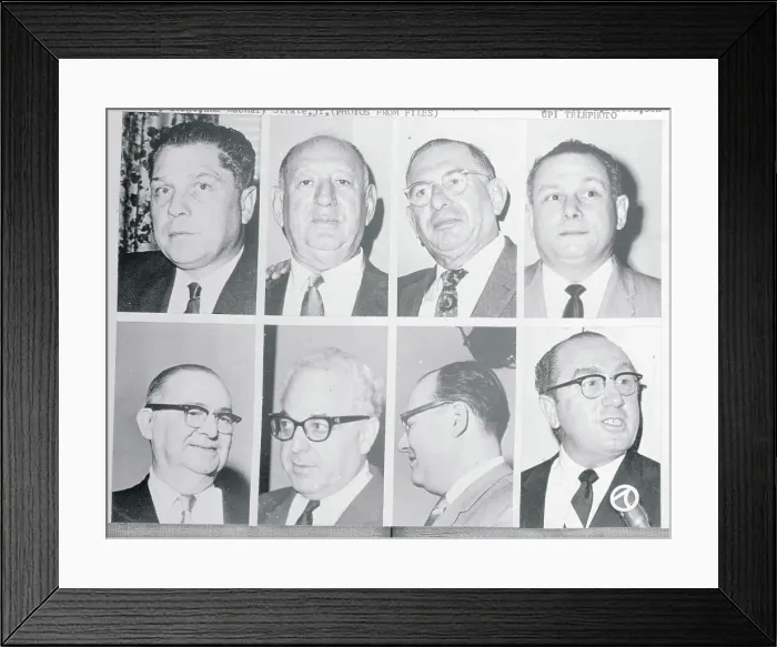 Framed Print : Portraits of Jimmy Hoffa and Accused Coconspirators Framed Print : Portraits of Jimmy Hoffa and Accused Coconspirators
