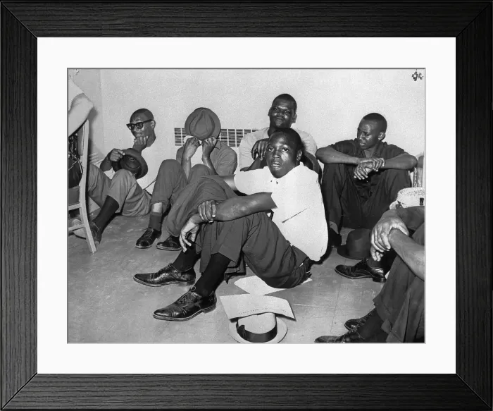 Framed Print : Men Riding in Paddy Wagon Framed Print : Men Riding in Paddy Wagon