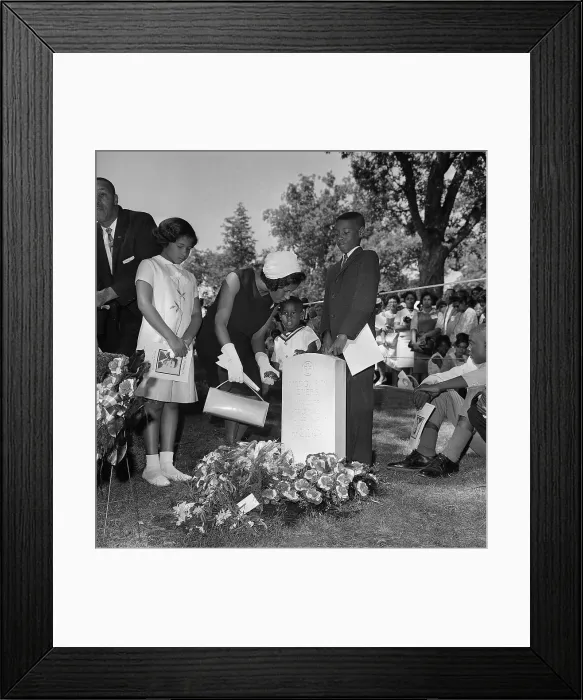 Framed Print : Myrlie Evers with Children at Funeral Framed Print : Myrlie Evers with Children at Funeral