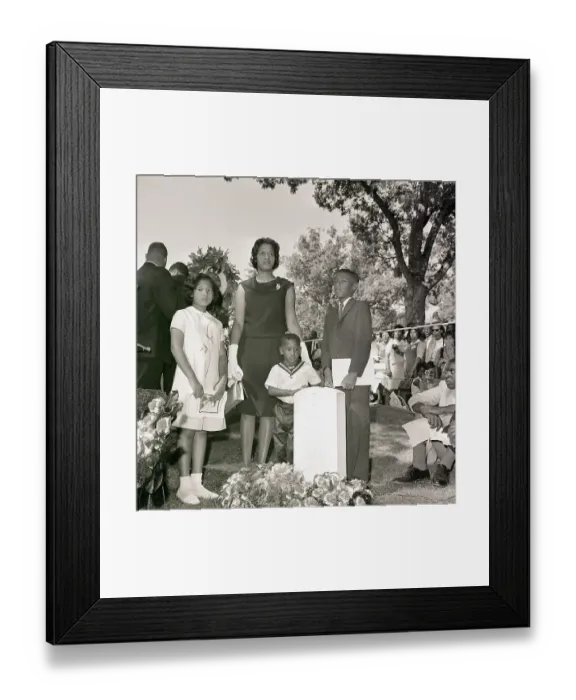 Framed Print : Myrlie Evers with Children at Funeral Framed Print : Myrlie Evers with Children at Funeral