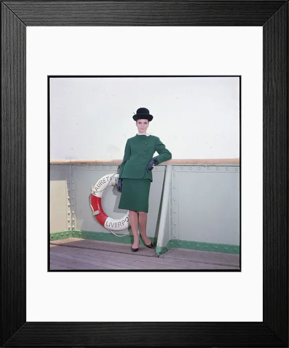 Framed Print : Model Wearing Ensemble by Pauline Trigere Framed Print : Model Wearing Ensemble by Pauline Trigere