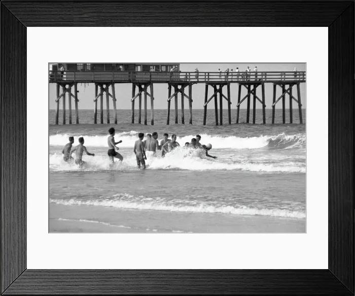 Framed Print : Integrationists Attacked at All White Beach Framed Print : Integrationists Attacked at All White Beach