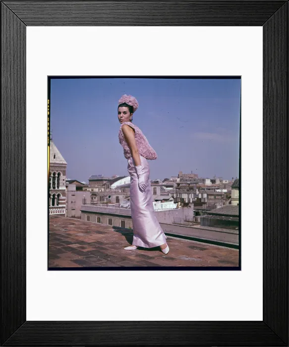 Framed Print : Model Wearing Evening Dress by Tita Rossi Framed Print : Model Wearing Evening Dress by Tita Rossi