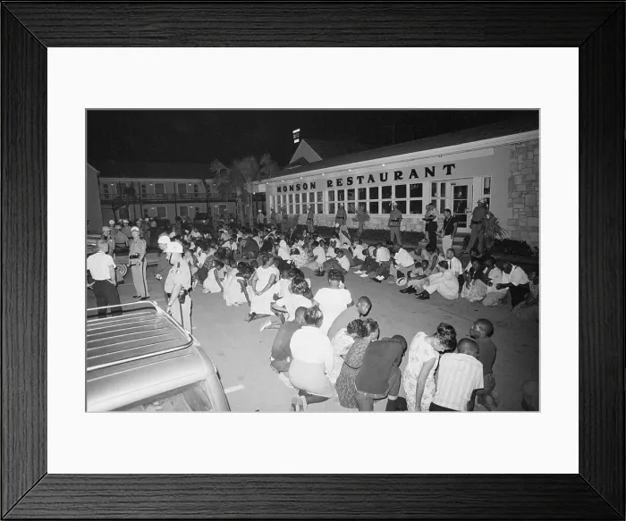 Framed Print : Civil Rights Protest in Parking Lot