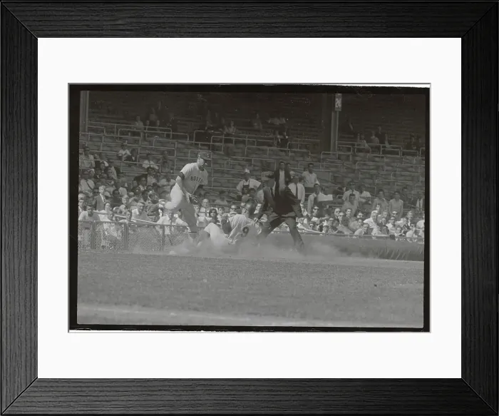 Framed Print : Roger Maris Sliding into Third Plate Framed Print : Roger Maris Sliding into Third Plate