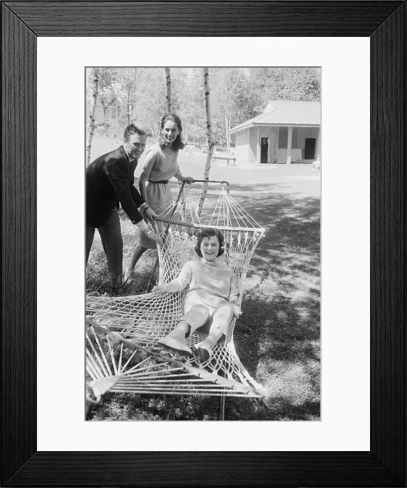 Framed Print : Churchill's Daughter Rocked in Hammock Framed Print : Churchill's Daughter Rocked in Hammock