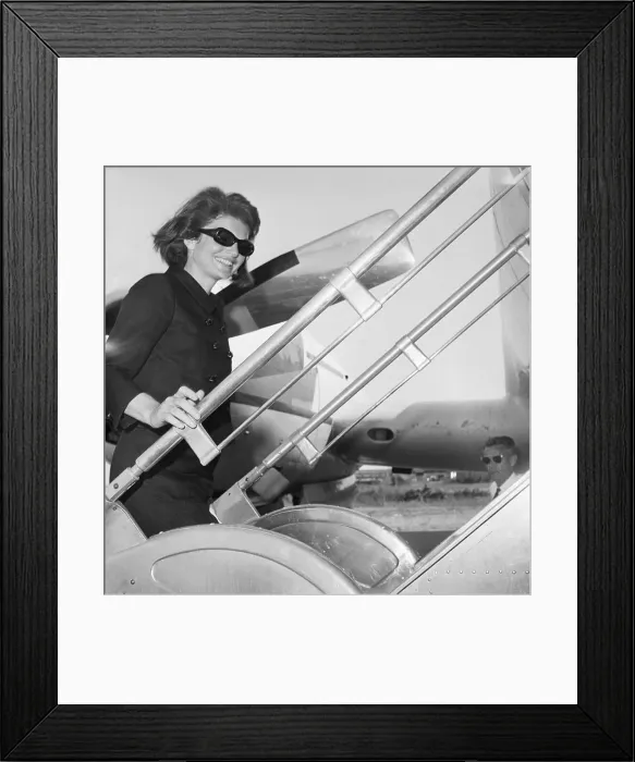 Framed Print : Jacqueline Kennedy Boarding Plane Framed Print : Jacqueline Kennedy Boarding Plane