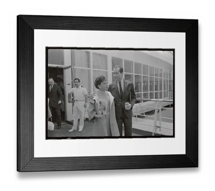 Framed Print : Judy Garland and Mark Herron with Press Framed Print : Judy Garland and Mark Herron with Press