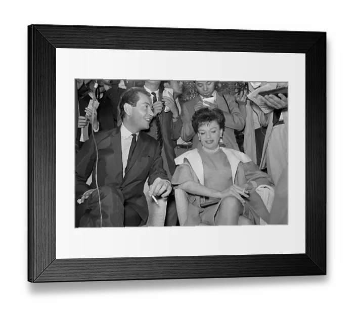 Framed Print : Judy Garland and Mark Herron with Press Framed Print : Judy Garland and Mark Herron with Press