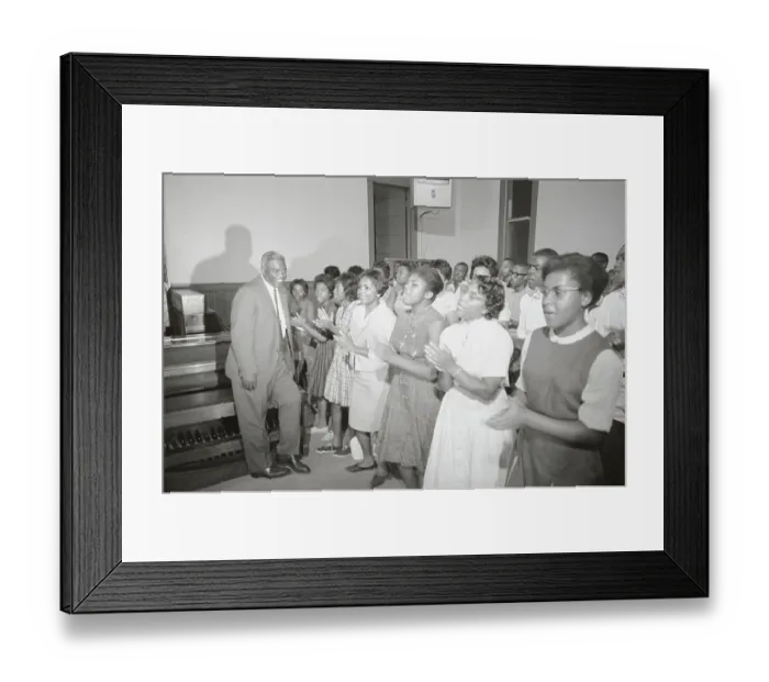 Framed Print : Jackie Robinson Singing with Choir